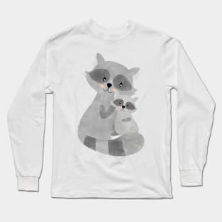 Raccoon Mom And Baby Long Sleeve T-Shirt